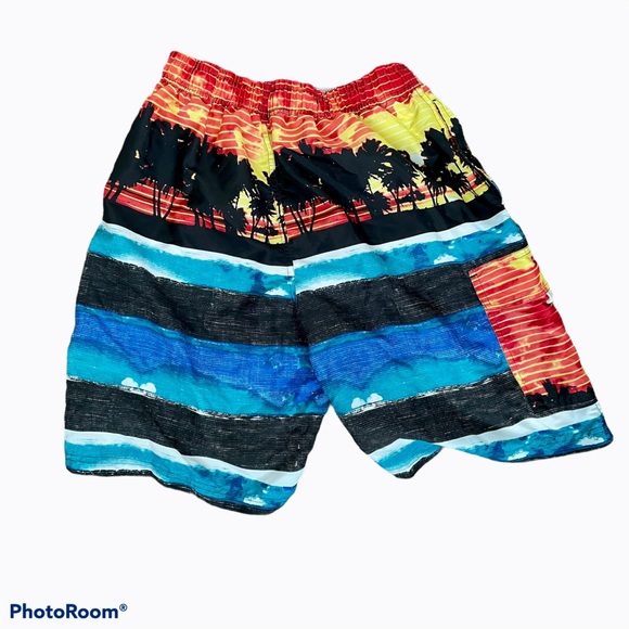 NBN Mens Board Shorts Swim Palm Trees Sunset M - Picture 1 of 4
